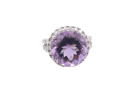 An impressive Amethyst and Diamond cluster ring