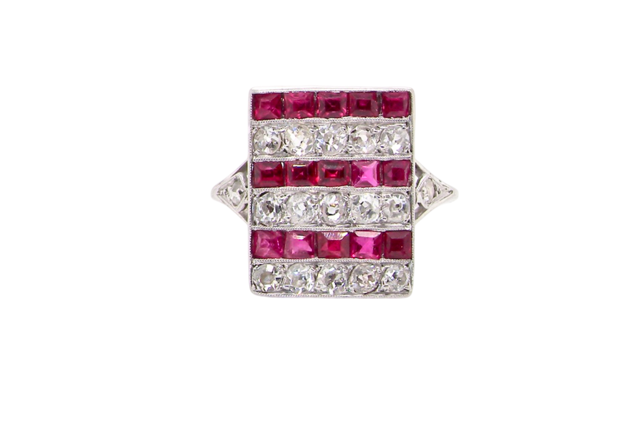 A fine Art Deco Ruby and Diamond Ring