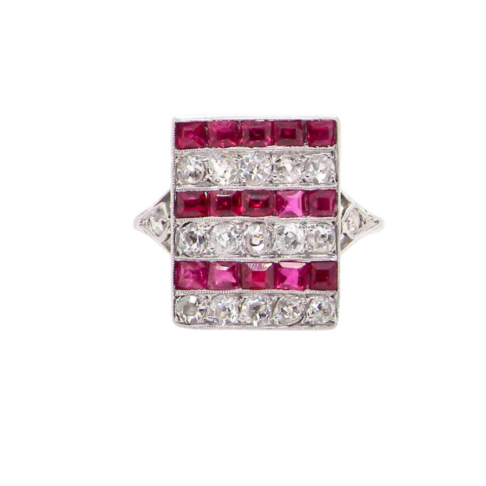 A fine Art Deco Ruby and Diamond Ring