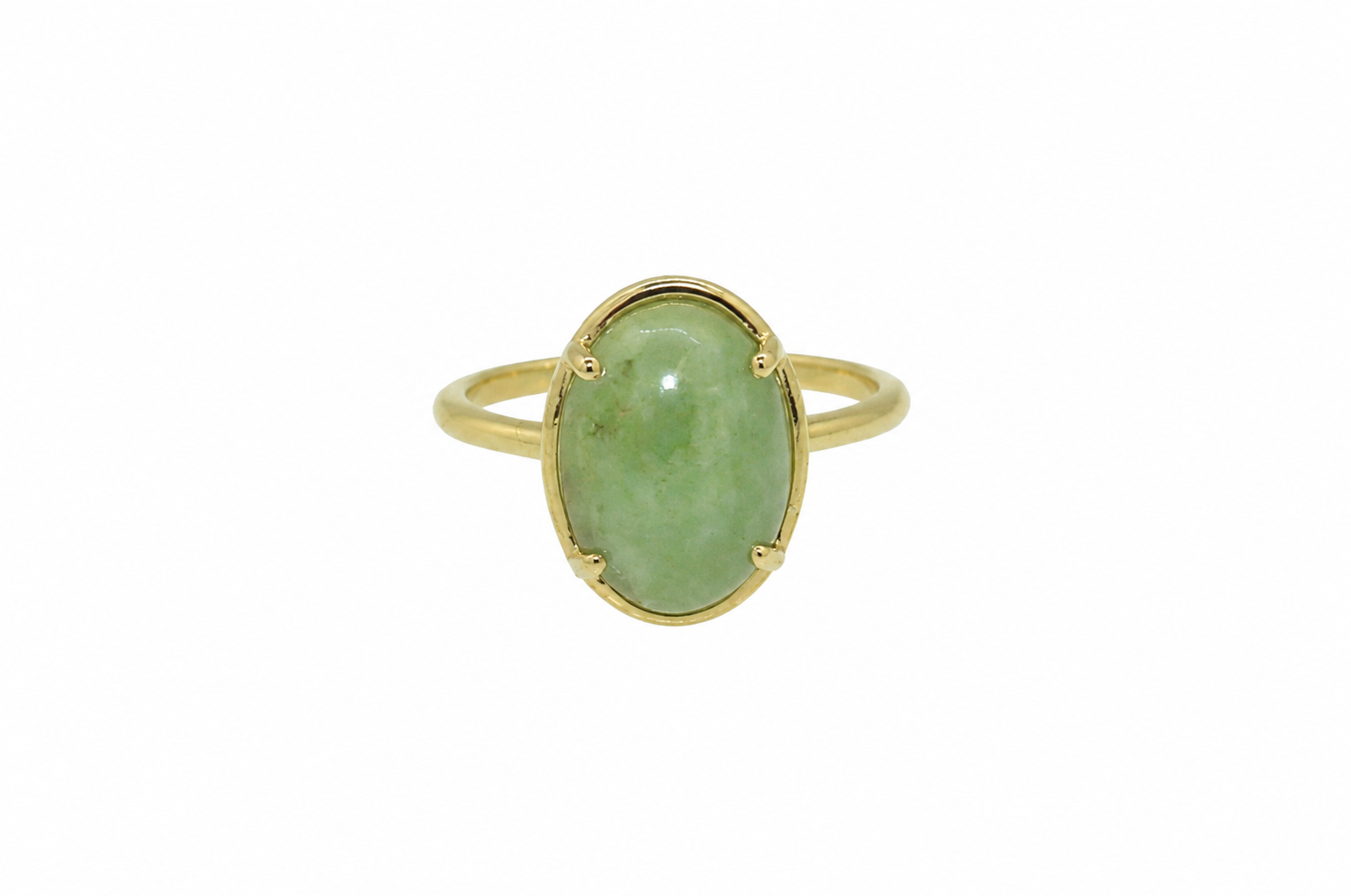 An oval jade nephrite ring