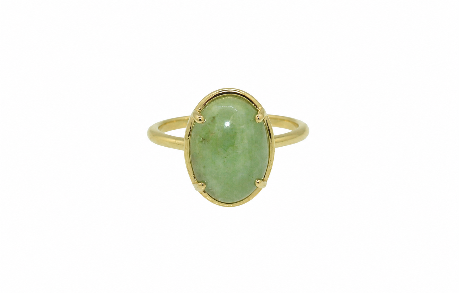 An oval jade nephrite ring