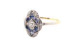 An Art Deco Diamond and Sapphire Cluster Ring (1920-1930)