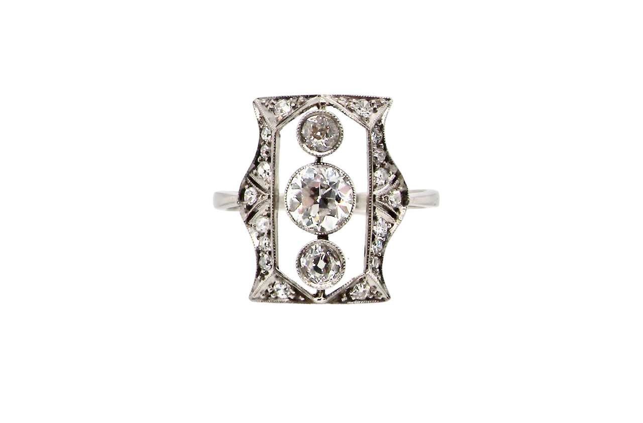 Diamond ring with a white background