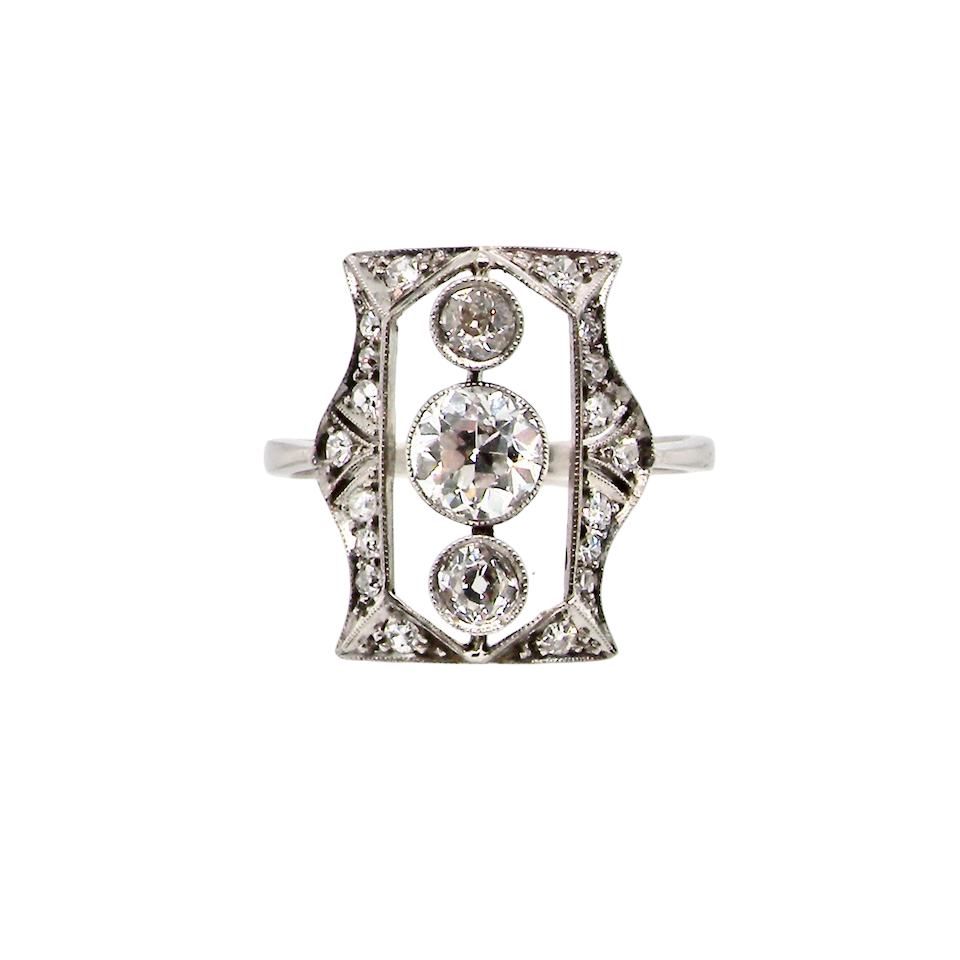 Diamond ring with a white background