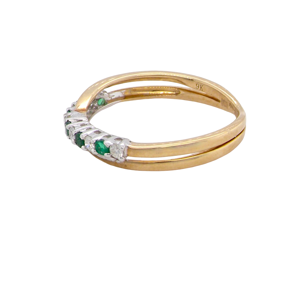 An Emerald and Diamond eternity ring