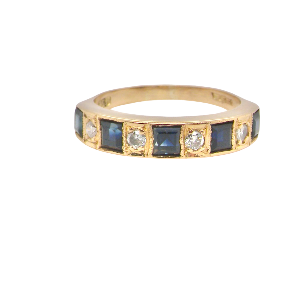 A Sapphire and Diamond half eternity ring