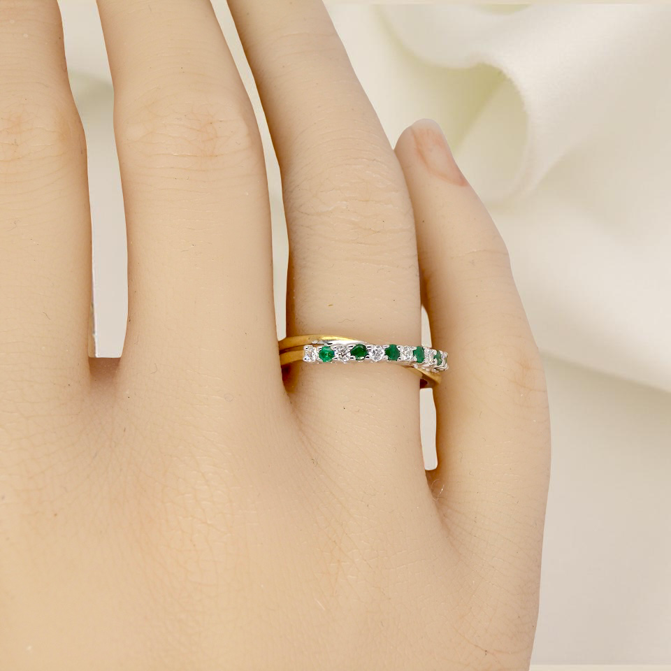 An Emerald and Diamond eternity ring