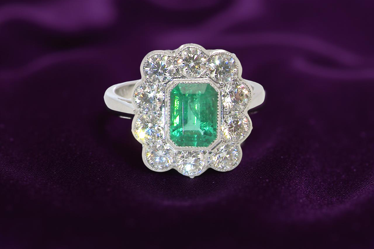 C/A fabulous Emerald and Diamond ring