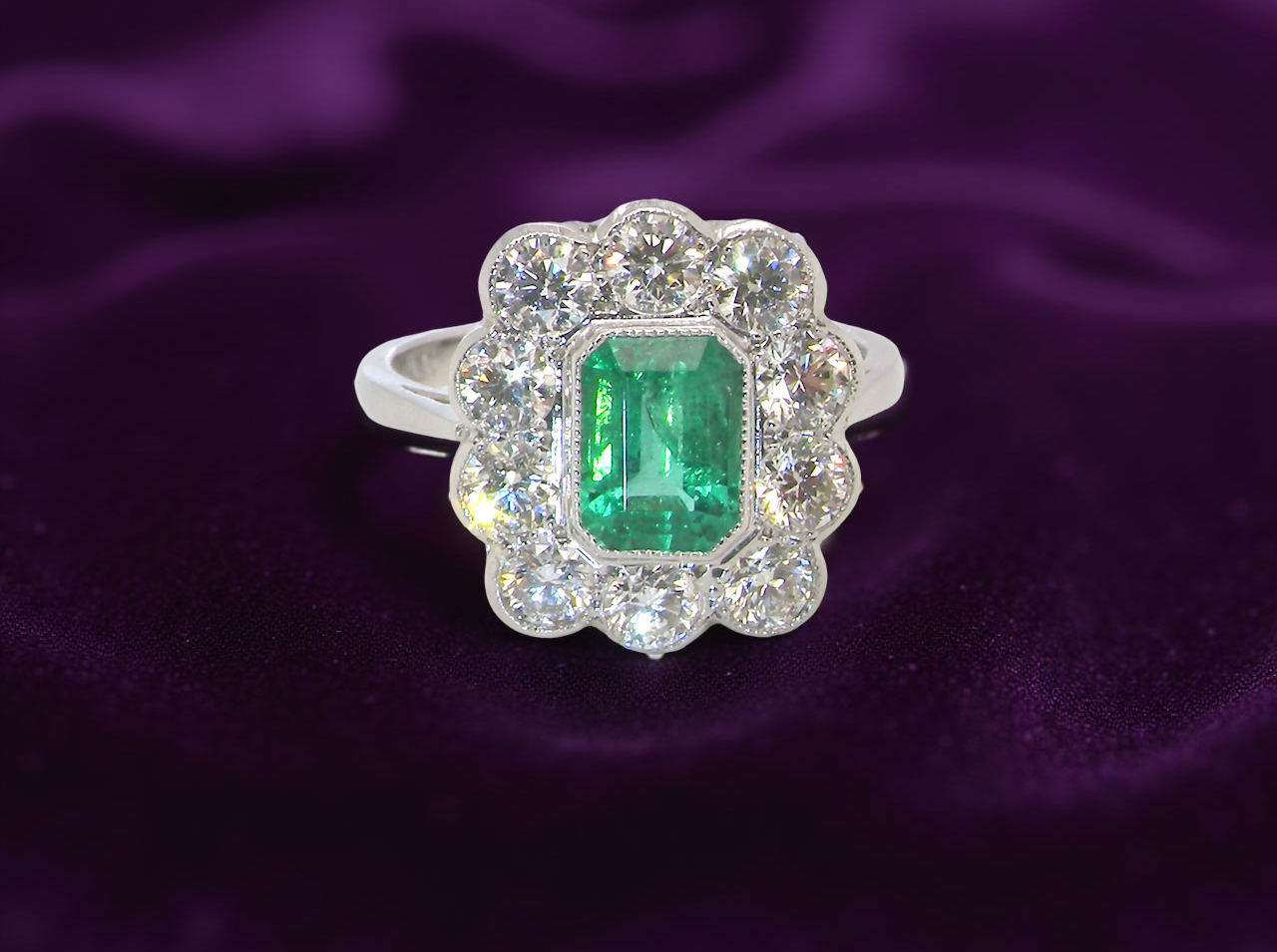 C/A fabulous Emerald and Diamond ring