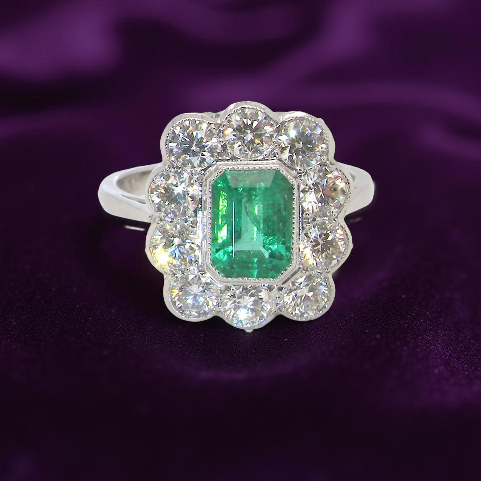 C/A fabulous Emerald and Diamond ring