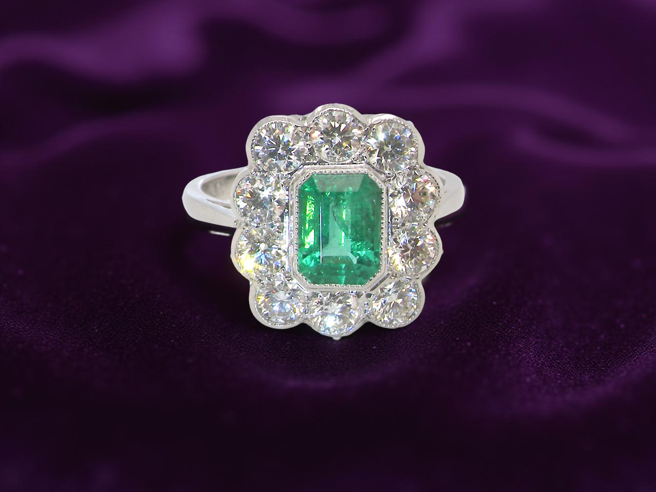 C/A fabulous Emerald and Diamond ring