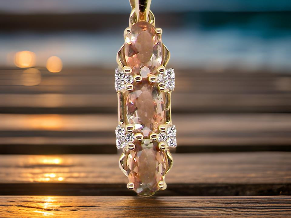 A modern Citrine  and Diamond pendant