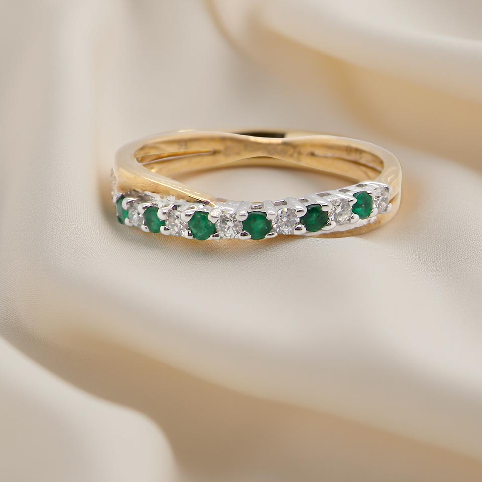 An Emerald and Diamond eternity ring