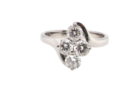 four stone diamond cluster ring