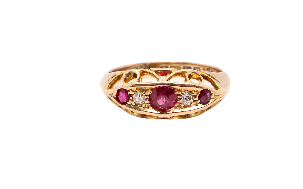 antique ruby and diamond ring