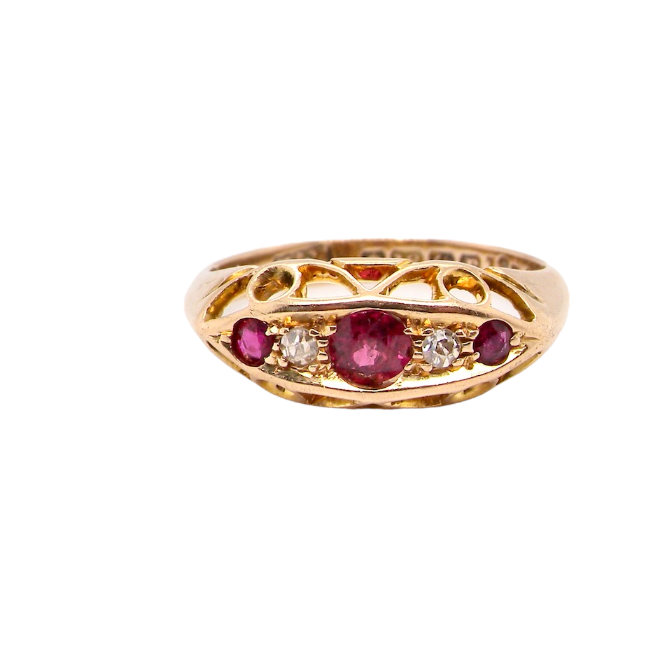 antique ruby and diamond ring