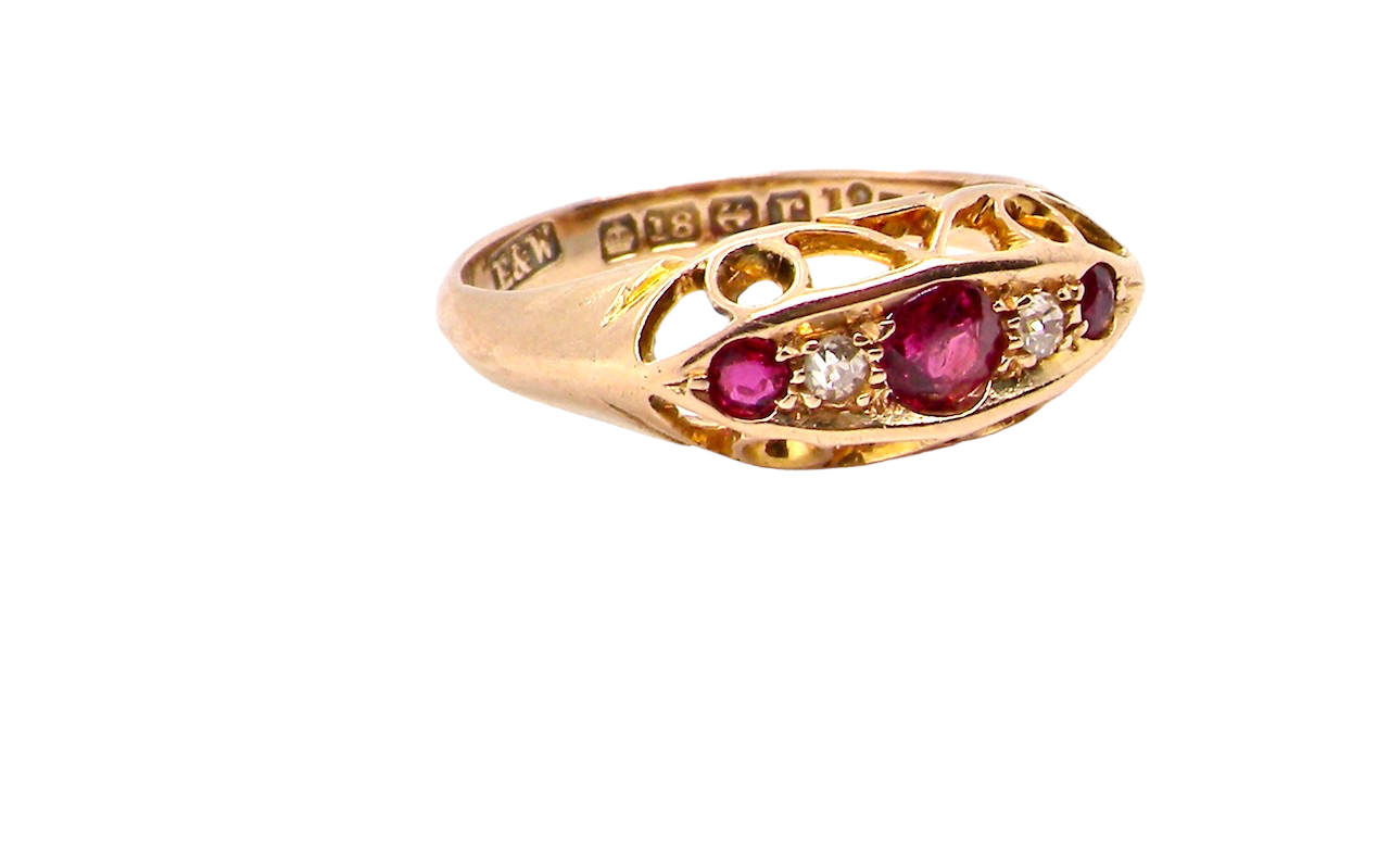 vintage ruby and diamond ring