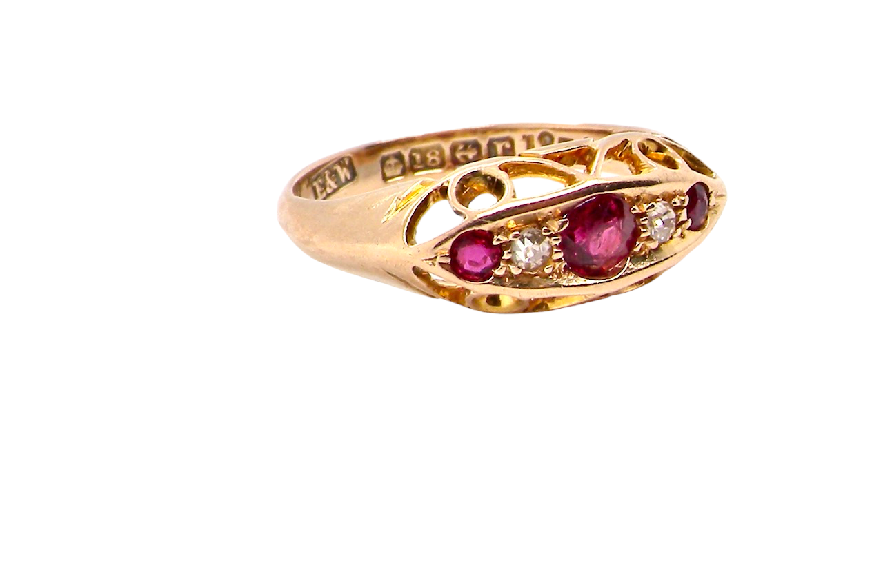 vintage ruby and diamond ring