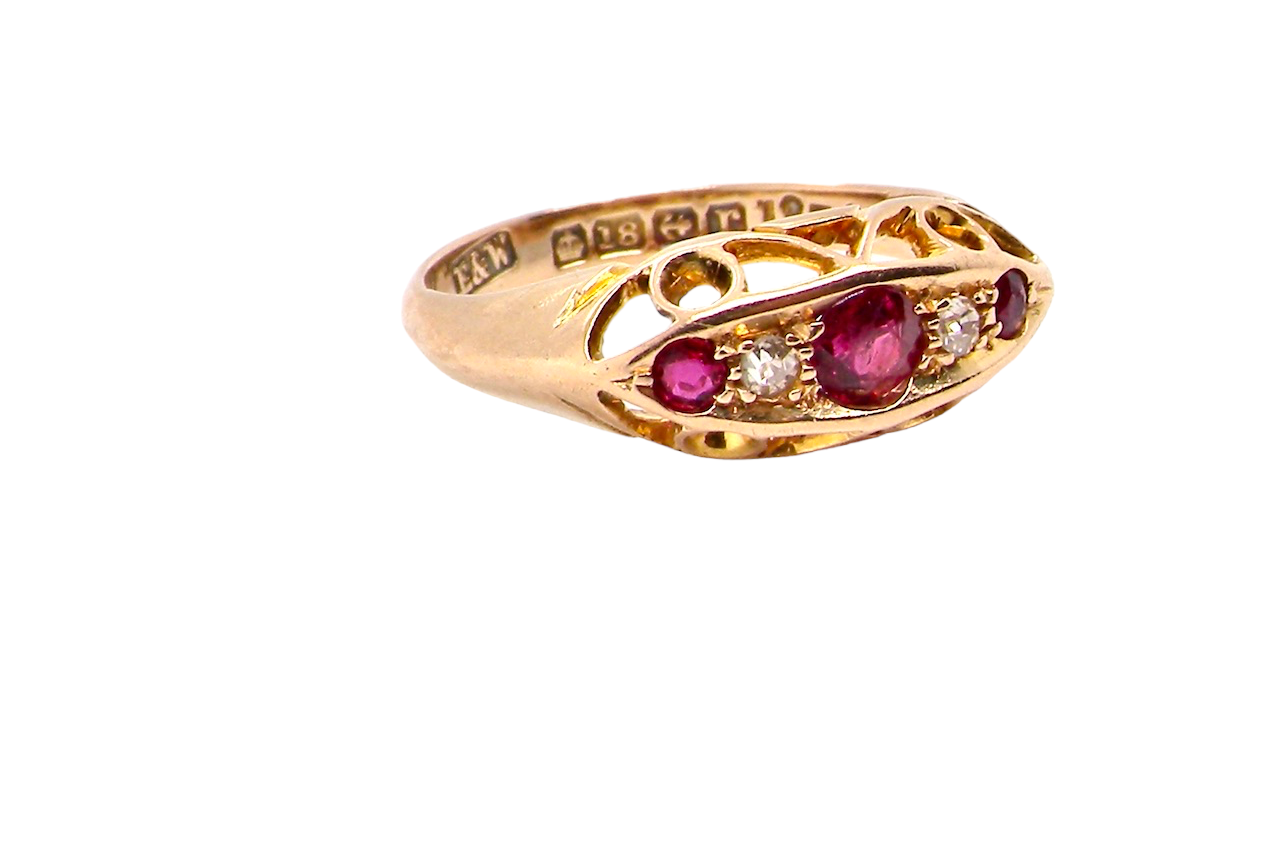 vintage ruby and diamond ring