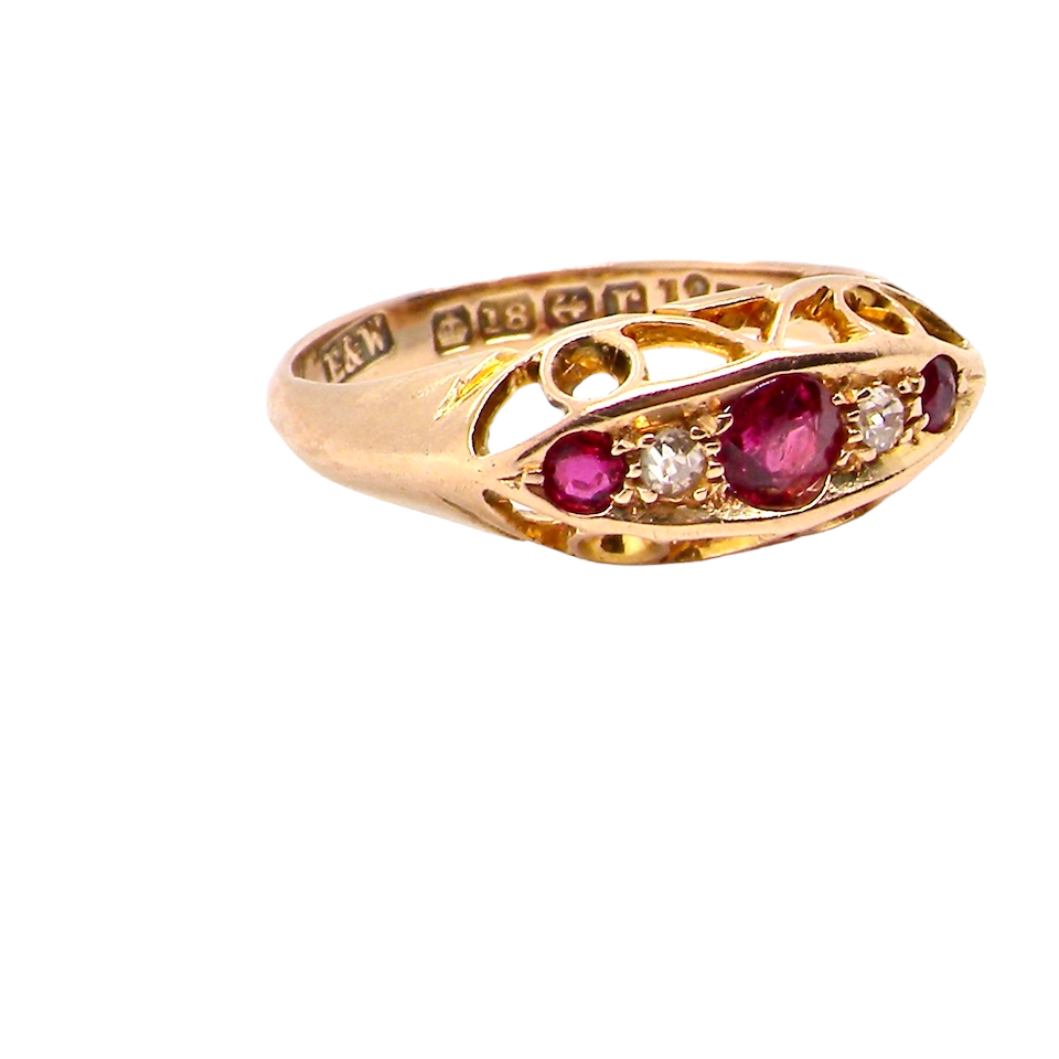 vintage ruby and diamond ring