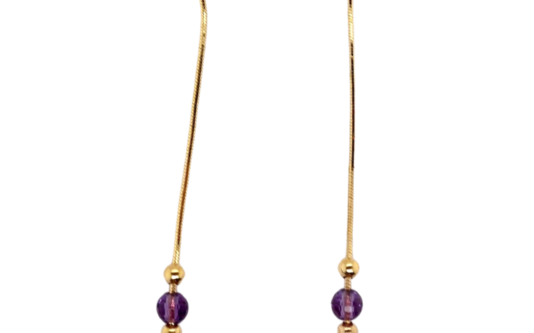 sapphire and amethyst drop earrings