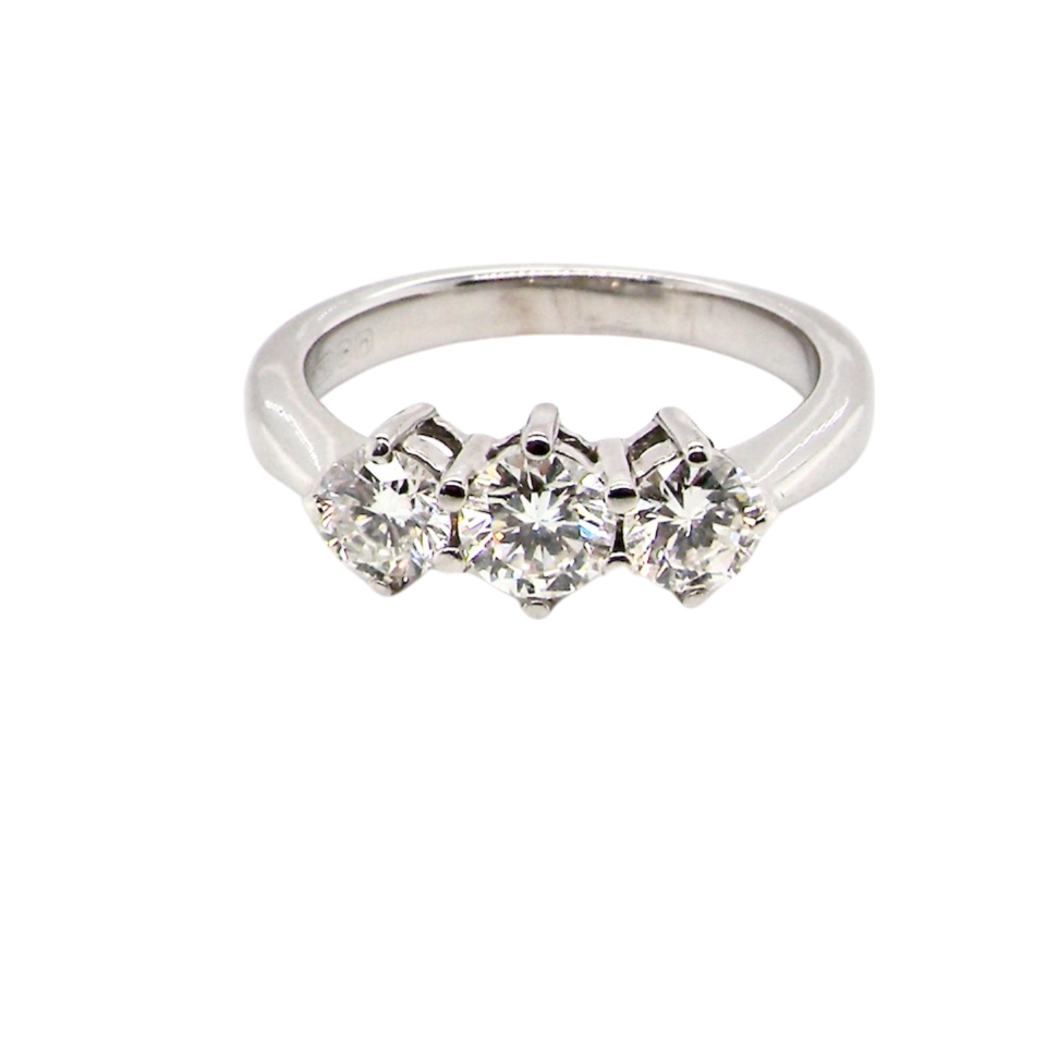 three stone diamond engagement ring