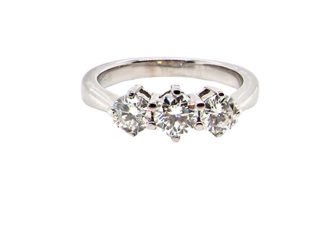 three stone diamond ring