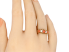 coral and diamond dress ring