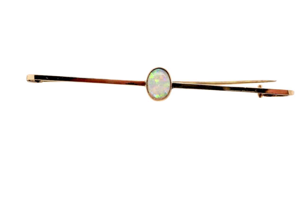 opal bar brooch