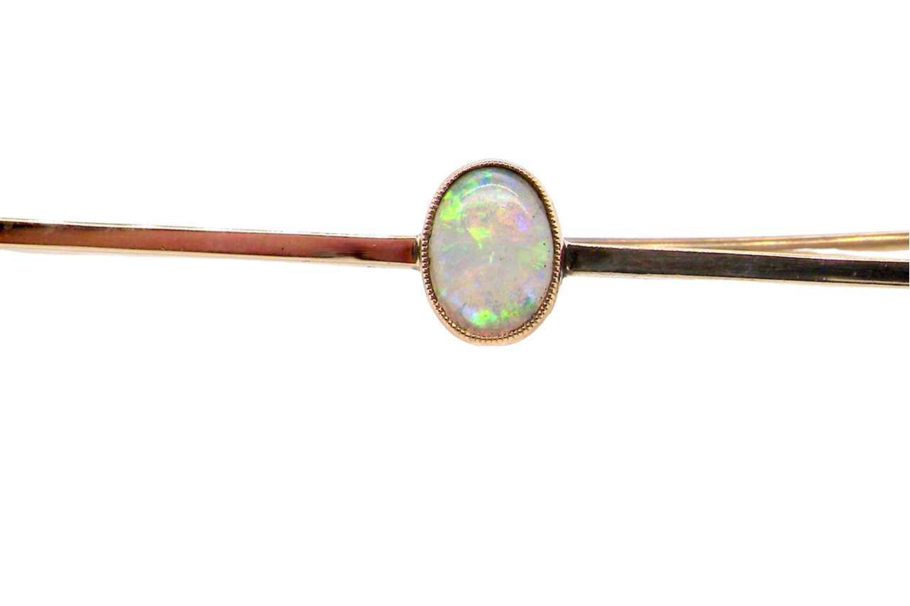 antique opal bar brooch