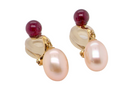 pearl and garnet earrings