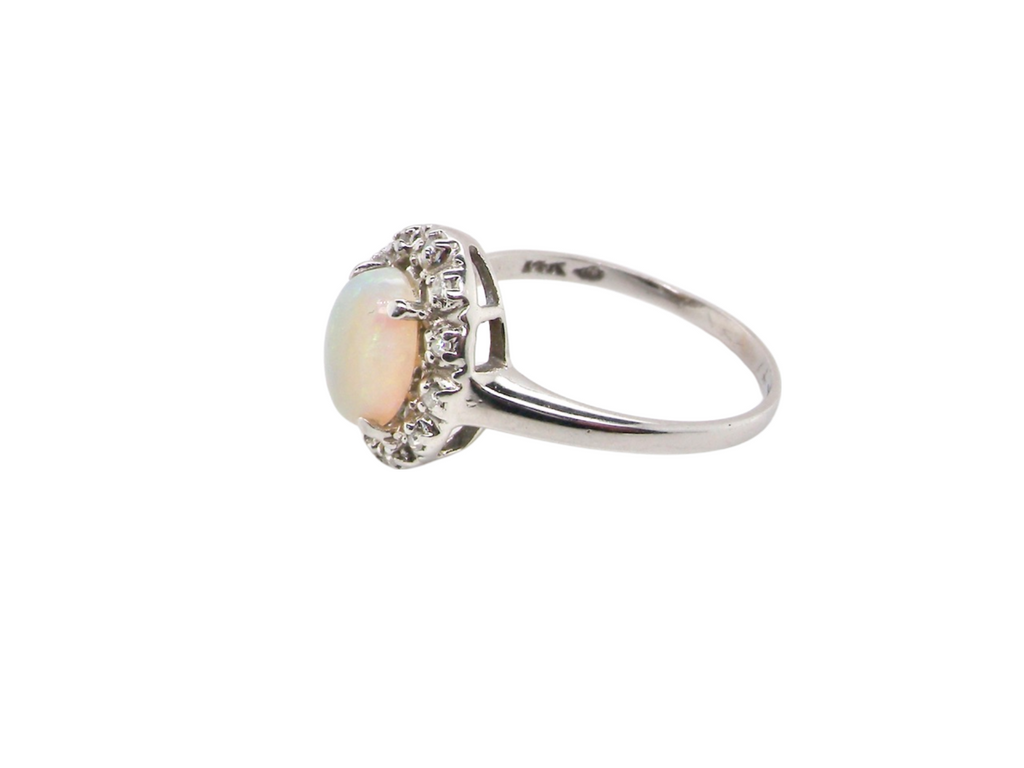 An opal and diamond  ring