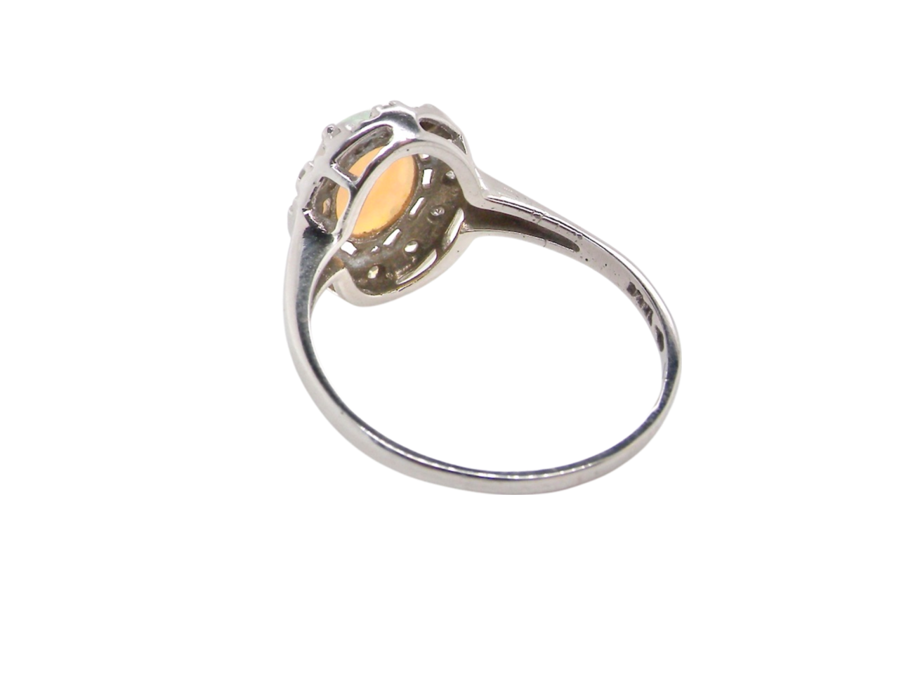opal and diamond cluster ring