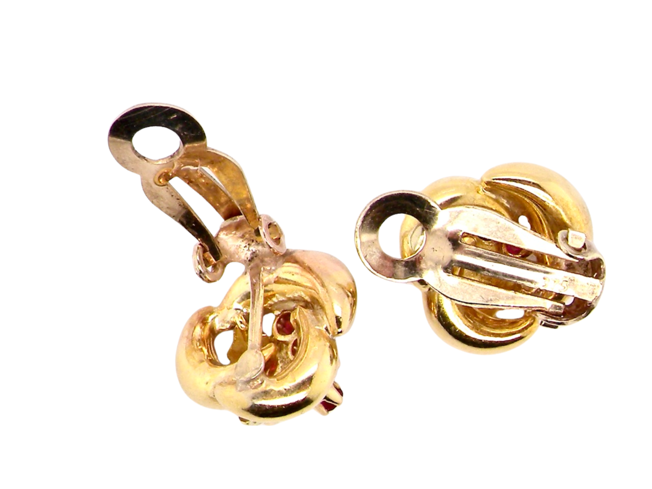 ruby clip earrings