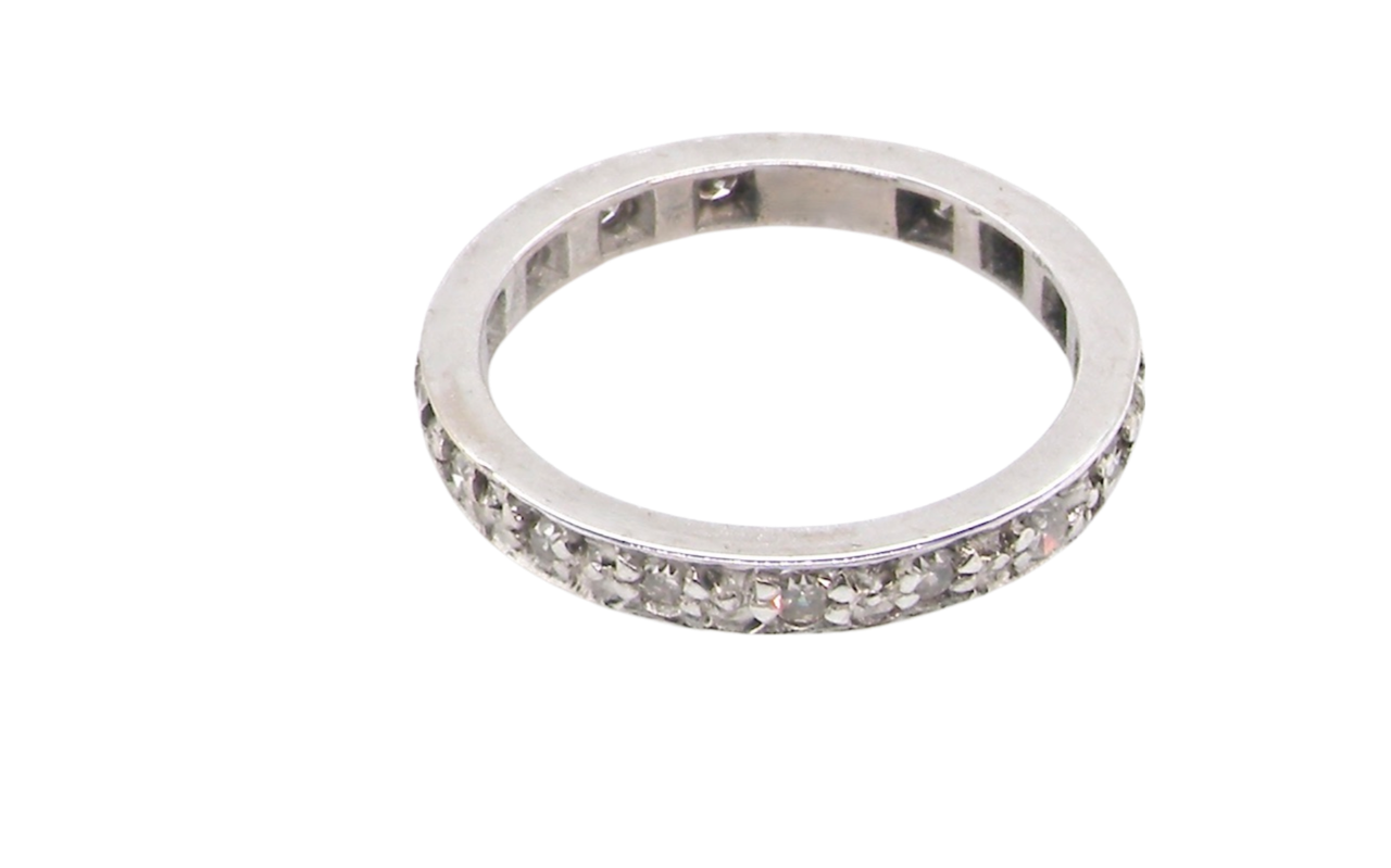 An 18 carat white gold diamond eternity ring