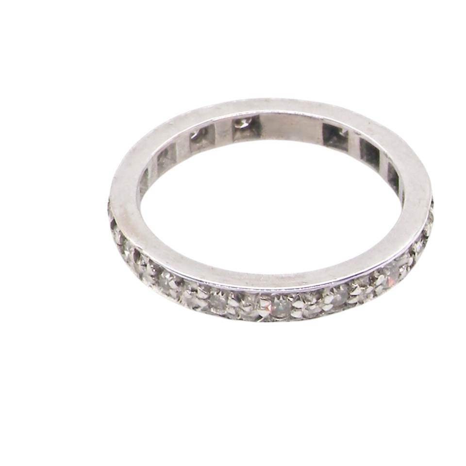 An 18 carat white gold diamond eternity ring