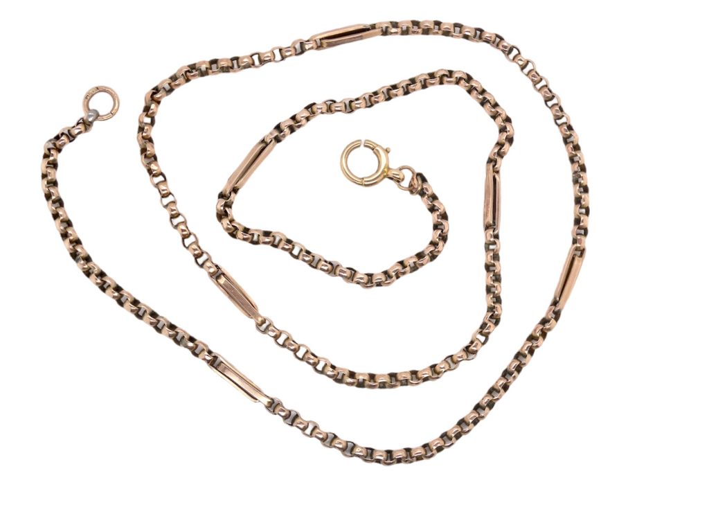 A vintage rose gold neck chain