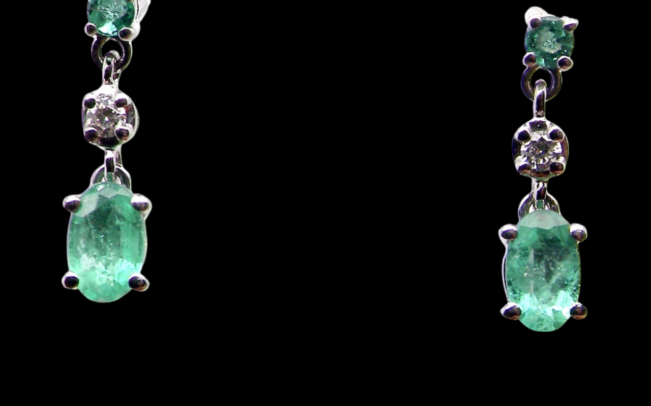emerald and diamond earrings