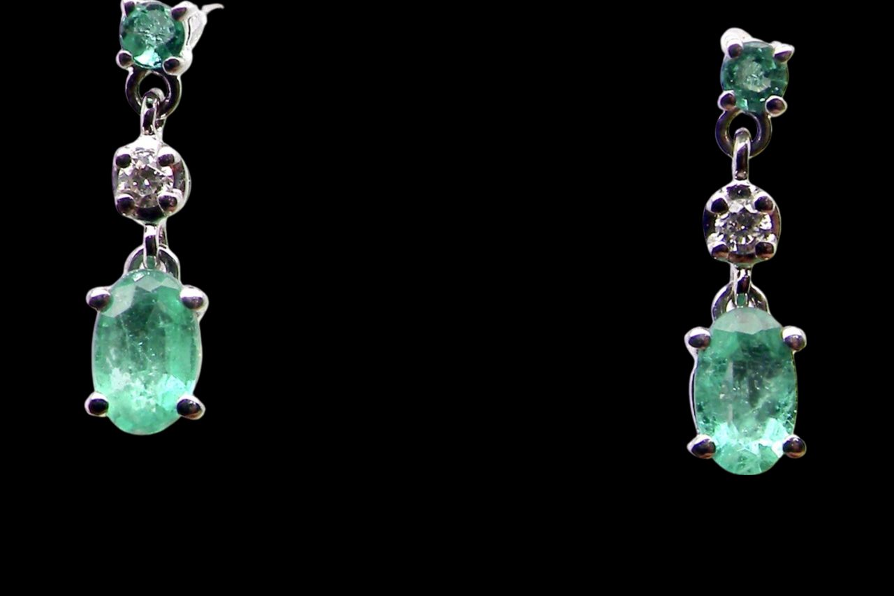 emerald and diamond earrings