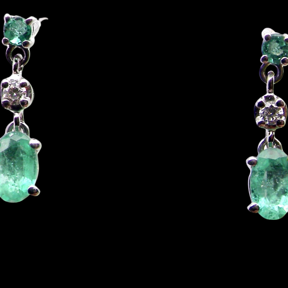 emerald and diamond earrings
