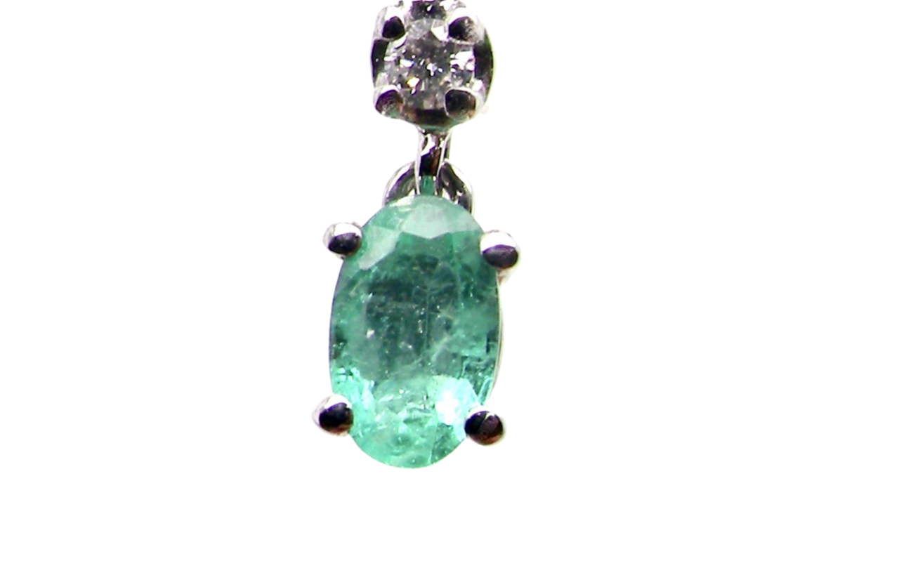 emerald and diamond earring