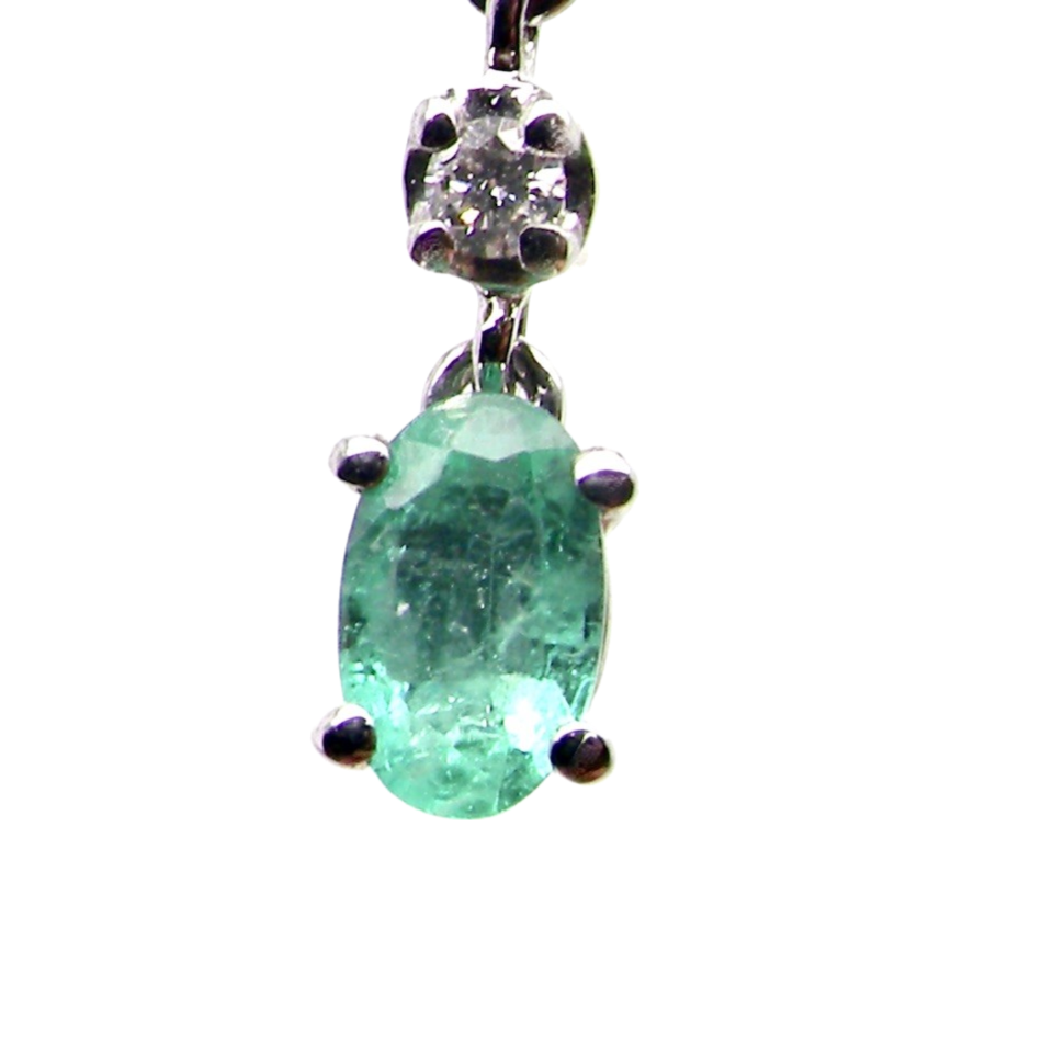 emerald and diamond earring