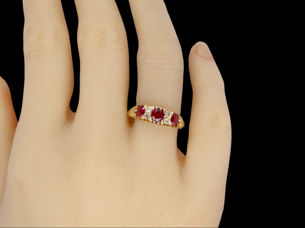 Vintage ruby and diamond ring