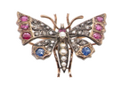 Victorian multi gemstone butterfly brooch