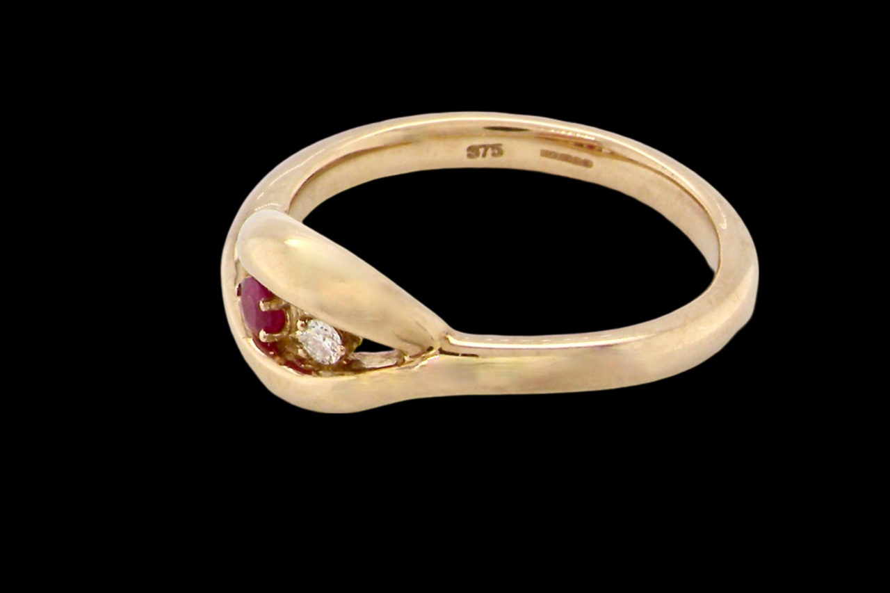 two stone Ruby and Diamond Ring
