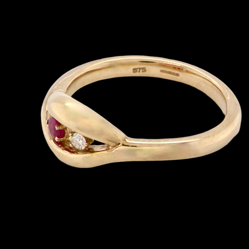two stone Ruby and Diamond Ring