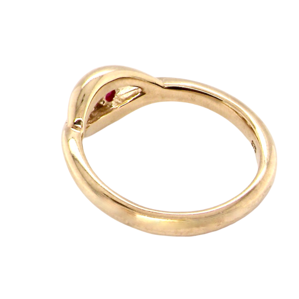 A two stone Ruby and Diamond Ring rear view