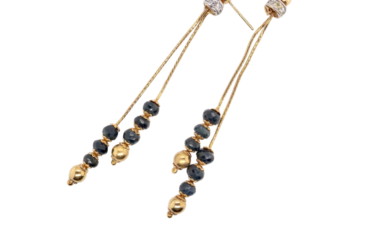 An impressive pair of sapphire drop earrings