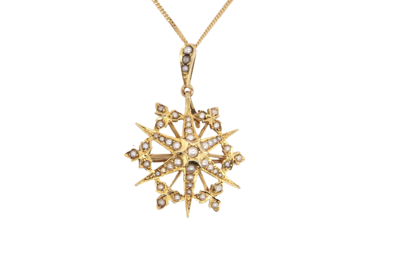 A Victorian seed pearl pendant