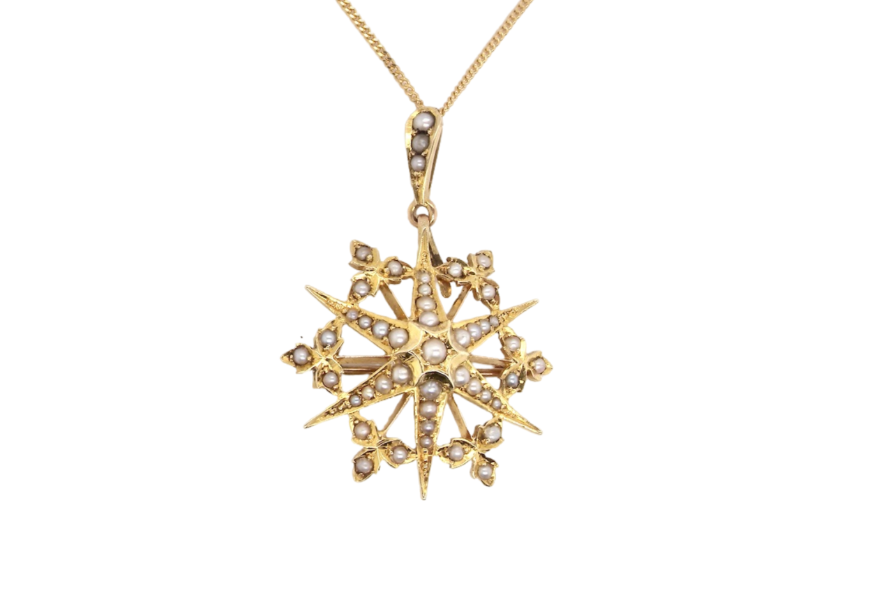 A Victorian seed pearl pendant